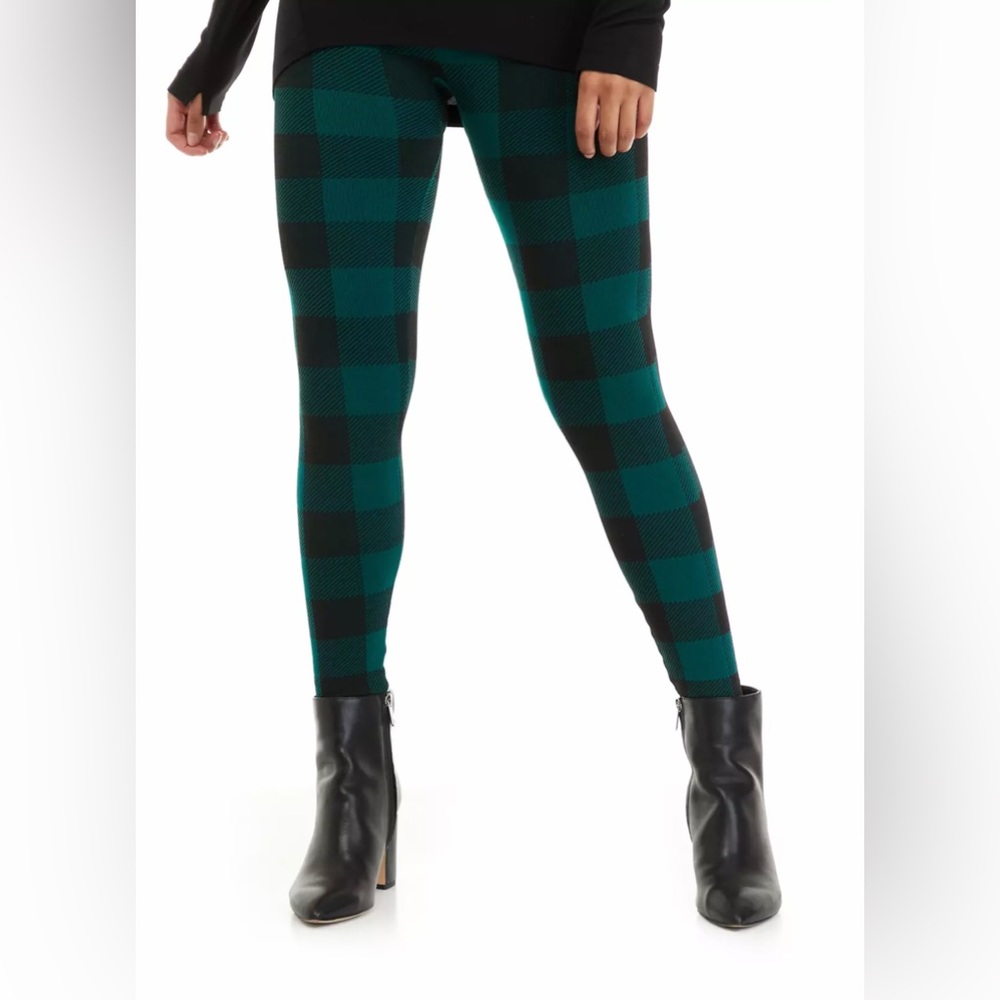 NWT Junior's Jacquard Leggings Rainforest Buffalo Check-Size Medium